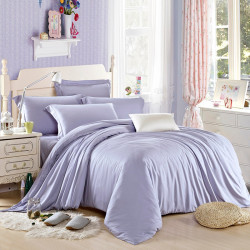 Едноцветно спално бельо от памучен сатен - СВЕТЛО ЛИЛАВО от StyleZone