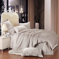 Едноцветно спално бельо от памучен сатен - БЕЖОВО от StyleZone