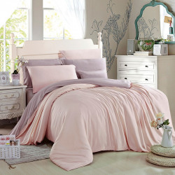 Двуцветно спално бельо от памучен сатен (светло розово/ лилаво) от StyleZone