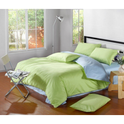 Двуцветно спално бельо от памучен сатен (нежно зелено/светло синьо) от StyleZone