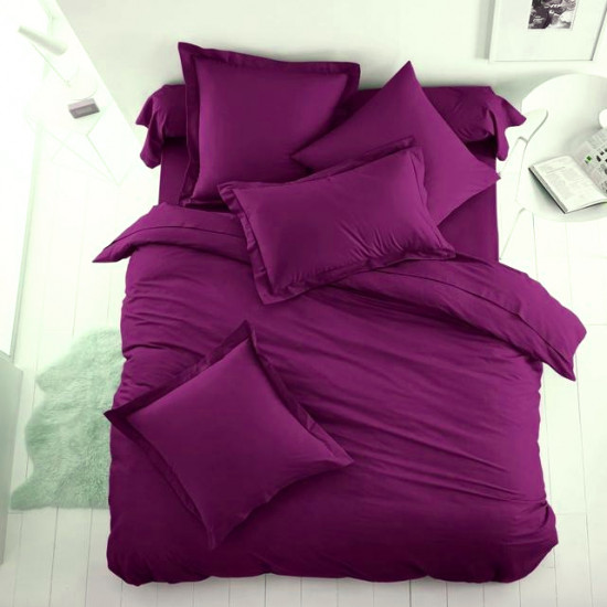 Едноцветно спално бельо от 100% памук ранфорс - НАСИТЕНО ЛИЛАВО от StyleZone