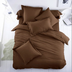 Едноцветно спално бельо от 100% памук ранфорс - ТЪМНО КАФЯВО от StyleZone