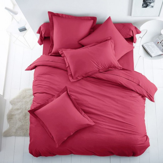 Едноцветно спално бельо от 100% памук ранфорс - БОРДО от StyleZone