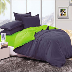 Двуцветно спално бельо от 100% памук ранфорс (тъмносиньо/зелено) от StyleZone