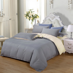 Двуцветно спално бельо от 100% памук ранфорс (светлосиво/екрю) от StyleZone