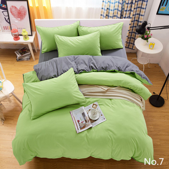 Двуцветно спално бельо от 100% памук ранфорс (зелено/графитено сиво) от StyleZone