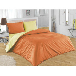 Двуцветно спално бельо от 100% памук ранфорс (оранж/екрю) от StyleZone