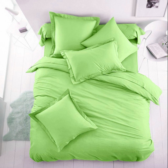Двуцветно спално бельо от 100% памук ранфорс (зелено/екрю) от StyleZone