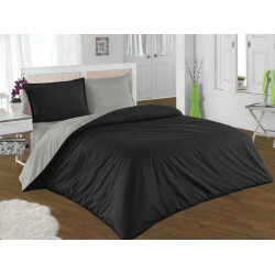 Двуцветно спално бельо от 100% памук ранфорс (черно/графитено сиво) от StyleZone