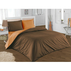 Двуцветно спално бельо от 100% памук ранфорс (кафяво/оранж) от StyleZone
