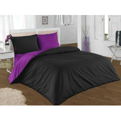 Двуцветно спално бельо от 100% памук (лилаво/черно) от StyleZone