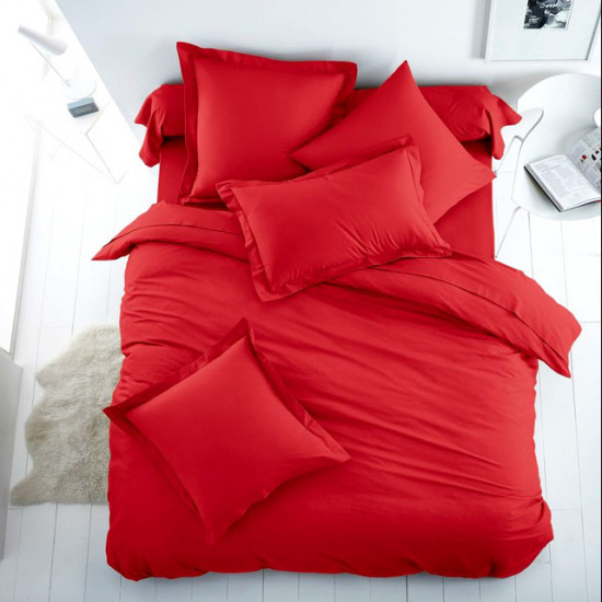 Едноцветно спално бельо от 100% памук ранфорс - ЧЕРВЕНО от StyleZone