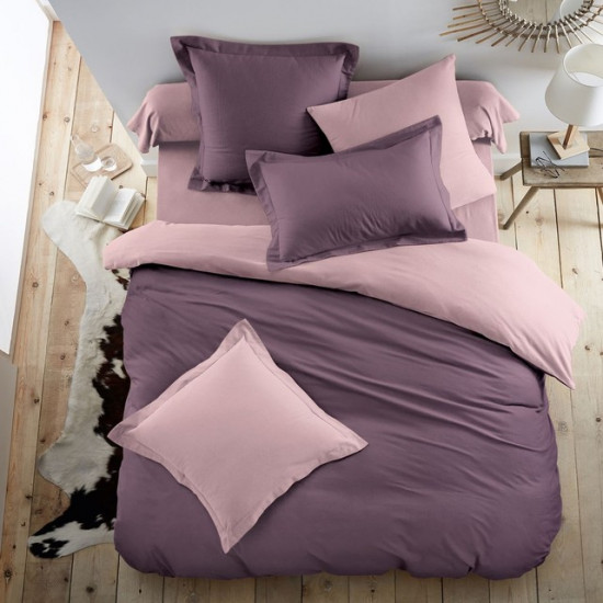 Двуцветно спално бельо от 100% памук ранфорс (цвят лавандула/светлолилаво) от StyleZone
