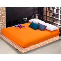 Чаршаф с ластик от памучен сатен - Оранжев от StyleZone