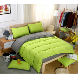 Двуцветно спално бельо със завивка (зелено/графит) от StyleZone