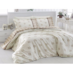 Луксозно спално бельо от сатениран памук - Ares Krem от StyleZone