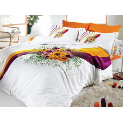 Луксозно спално бельо от сатениран памук - Buket oranj от StyleZone