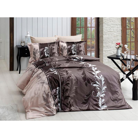 Луксозно спално бельо от сатениран памук- Eylul Kahve от StyleZone