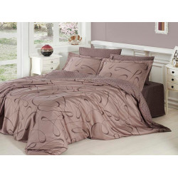 Луксозно спално бельо от сатениран памук- Calisto vizon от StyleZone