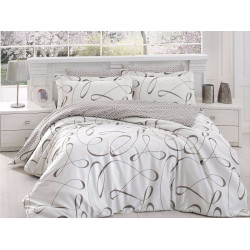 Луксозно спално бельо от сатениран памук- Calisto Krem от StyleZone