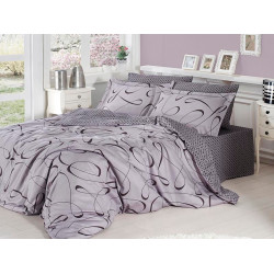 Луксозно спално бельо от сатениран памук- Calisto Gri от StyleZone