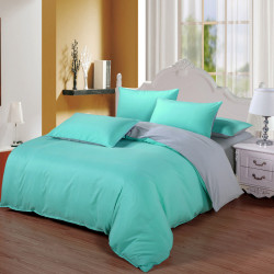 Двуцветно спално бельо от 100% памук ранфорс (цвят мента/ светлосиво) от StyleZone