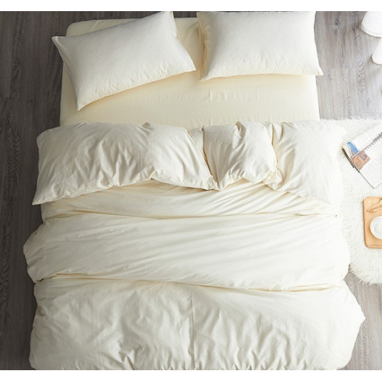 Едноцветно спално бельо от 100% памук ранфорс - ЕКРЮ от StyleZone