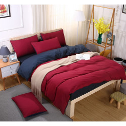 Двуцветно спално бельо със завивка (бордо/черно) от StyleZone