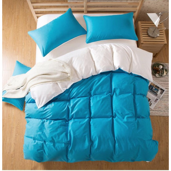 Двуцветно спално бельо със завивка (морско синьо/бяло) от StyleZone