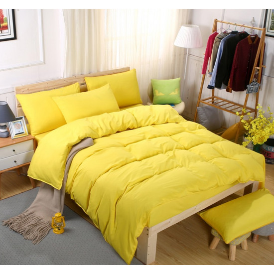 Едноцветно спално бельо със завивка -  ЯРКО ЖЪЛТО от StyleZone