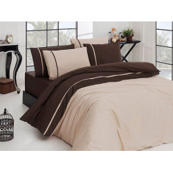 Луксозно спално бельо от висококачествен 100% сатениран памук - Ekru koyu.kahve от StyleZone