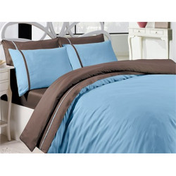 Луксозно спално бельо от висококачествен 100% сатениран памук - Mavi kahve от StyleZone