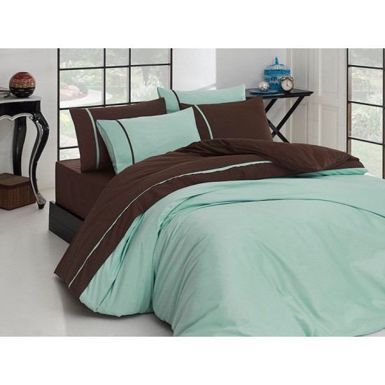 Луксозно спално бельо от висококачествен 100% сатениран памук - Suyesili & Koyukahve от StyleZone