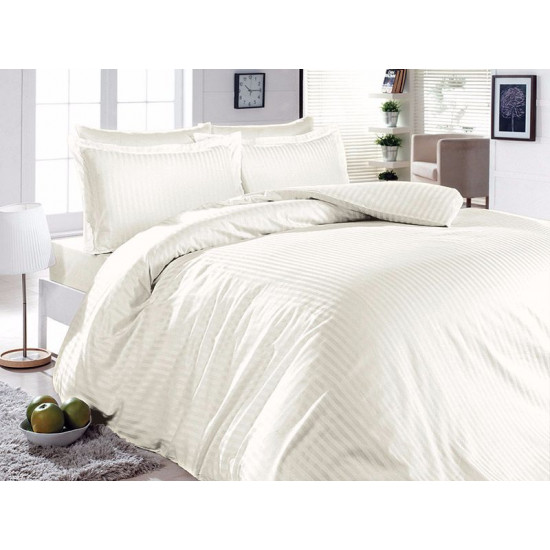Луксозно спално бельо от 100% сатениран памук -LINES STYLE KREM от StyleZone