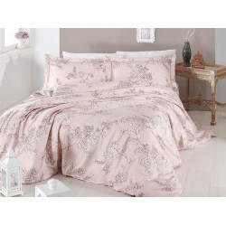 Луксозно спално бельо от сатениран памук- Dolaris ekru от StyleZone