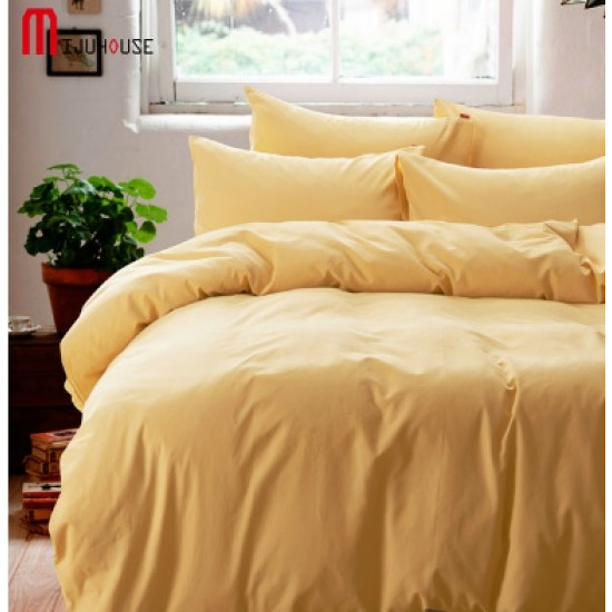 Едноцветно спално бельо от памучен сатен - СВЕТЛОЖЪЛТО от StyleZone