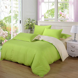 Двуцветно спално бельо от 100% памук ранфорс (лайм/екрю) от StyleZone