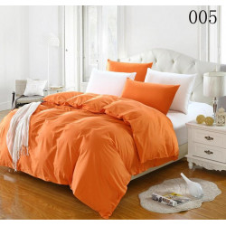 Двуцветно спално бельо от 100% памук ранфорс (оранж/бяло) от StyleZone