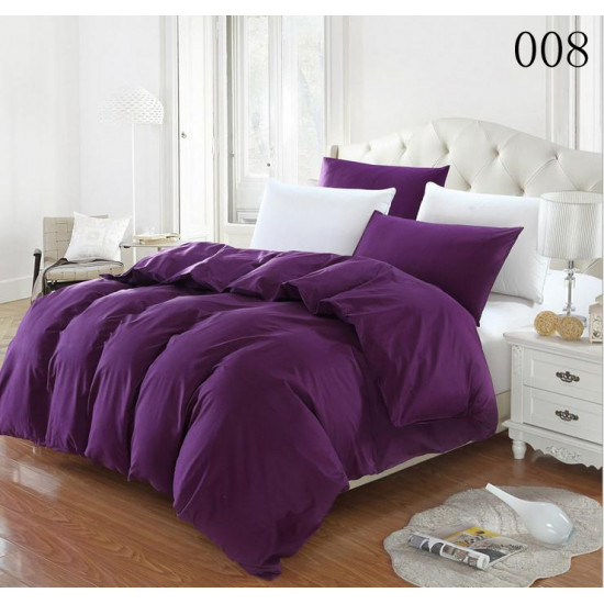 Двуцветно спално бельо от 100% памук ранфорс (тъмнолилаво/бяло) от StyleZone