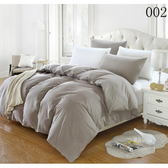Двуцветно спално бельо от 100% памук ранфорс (светлосиво/бяло) от StyleZone