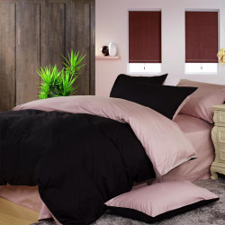 Двуцветно спално бельо от 100% памук (черно/пепел от рози) от StyleZone