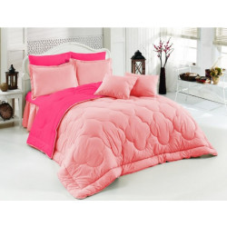 Двуцветно спално бельо със завивка (бейби розово/светлорозово) от StyleZone
