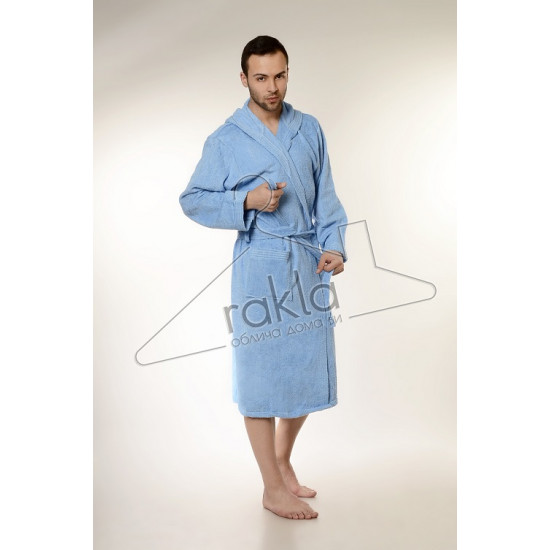 Едноцветен халат за баня 100% памук ритон - СВЕТЛОСИН от StyleZone