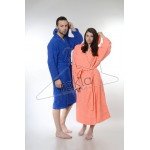 Едноцветен халат за баня 100% памук ритон - ТЪМНОСИНСИН от StyleZone
