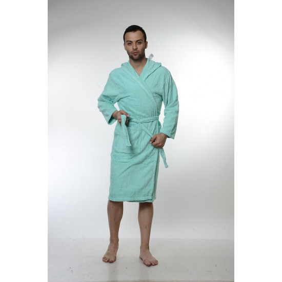 Едноцветен халат за баня 100% памук ритон - РЕЗЕДА от StyleZone
