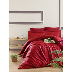 Едноцветно спално бельо от памучен сатен - ЧЕРВЕНО от StyleZone