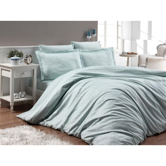 Луксозно спално бельо от 100% памучен сатен - жакард - LOTUS MINT от StyleZone