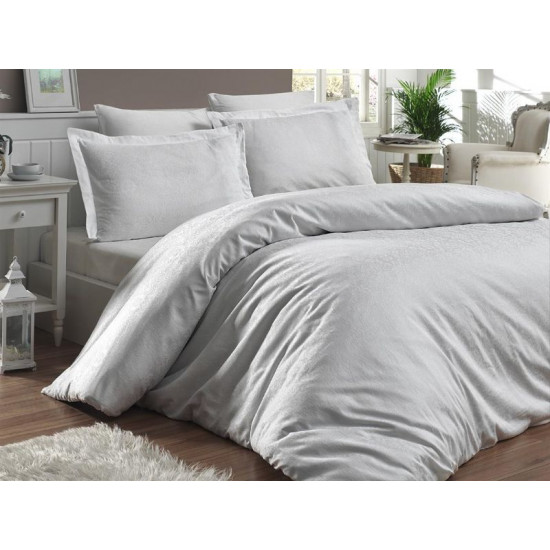 Луксозно спално бельо от 100% памучен сатен - жакард - MISRA BEYAZ от StyleZone