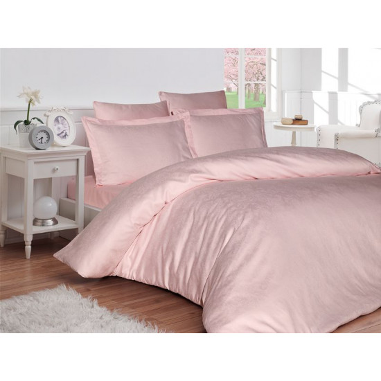 Луксозно спално бельо от 100% памучен сатен - жакард - LAPPY PEMBE от StyleZone