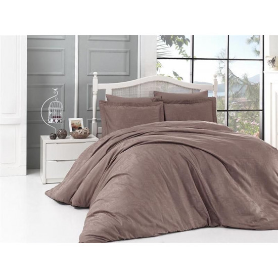 Луксозно спално бельо от 100% памучен сатен - жакард - CLOVIS VIZON от StyleZone